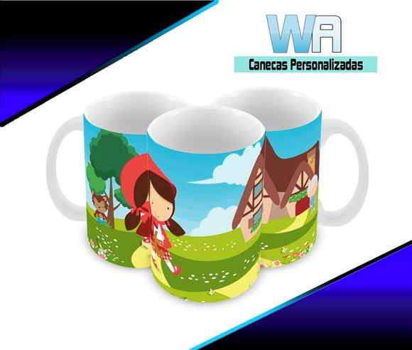 Caneca Polímero Chapeuzinho Vermelho Personalizada