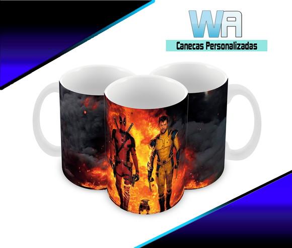 Caneca Polímero Deadpool e Wolverine Personalizada