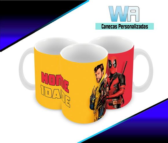 Caneca Polímero Deadpool e Wolverine Personalizada