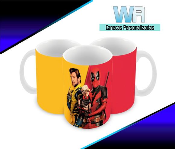 Caneca Polímero Deadpool e Wolverine Personalizada