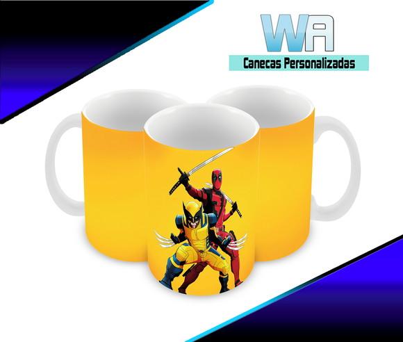 Caneca Polímero Deadpool e Wolverine Personalizada