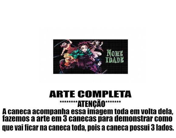 Caneca Polímero Demon Slayer Nome Personalizada