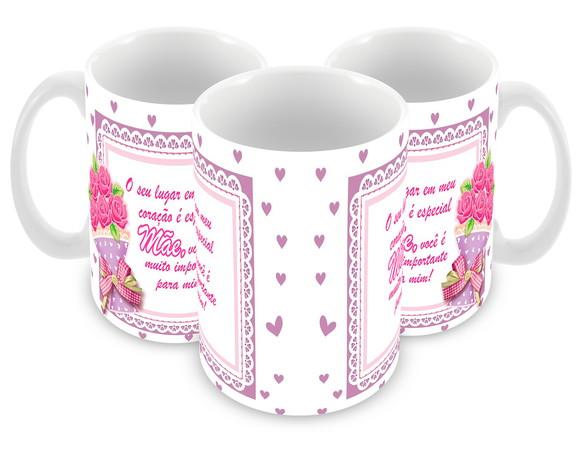 Caneca Polímero Dia das Mães Personalizada