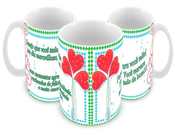 Caneca Polímero Dia das Mães Personalizada