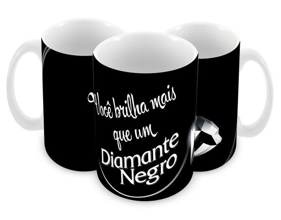 Caneca Polímero Diamante Negro Personalizada