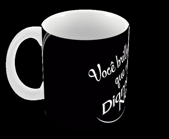Caneca Polímero Diamante Negro Personalizada