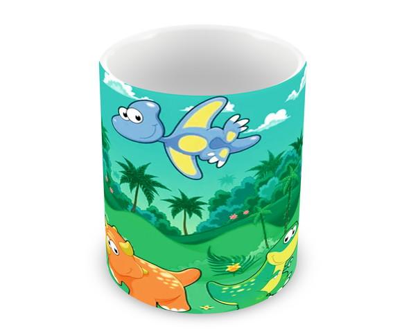 Caneca Polímero Dinossauros Baby Personalizada