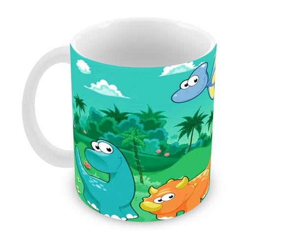 Caneca Polímero Dinossauros Baby Personalizada