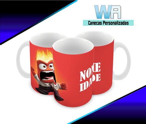 Caneca Polímero Divertida Mente Seu Nome Personalizada