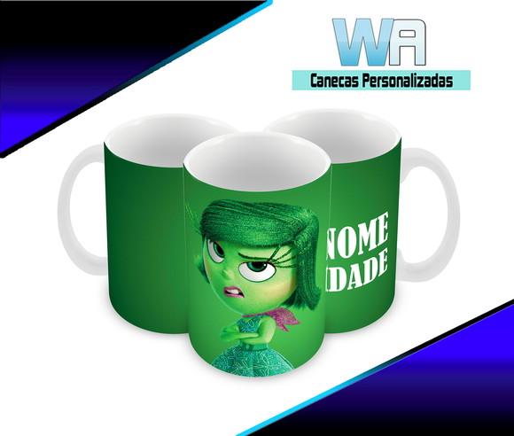 Caneca Polímero Divertida Mente Seu Nome Personalizada