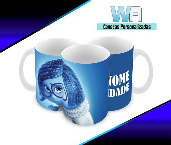 Caneca Polímero Divertida Mente Seu Nome Personalizada