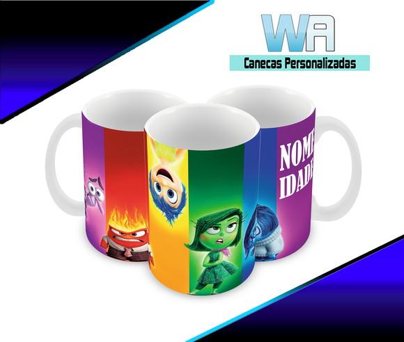 Caneca Polímero Divertida Mente Seu Nome Personalizada
