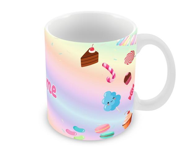 Caneca Polímero Doces com Nome Personalizada