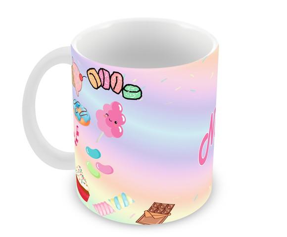 Caneca Polímero Doces com Nome Personalizada