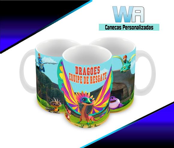 Caneca Polímero Dragões - Equipe de Resgate Personalizada