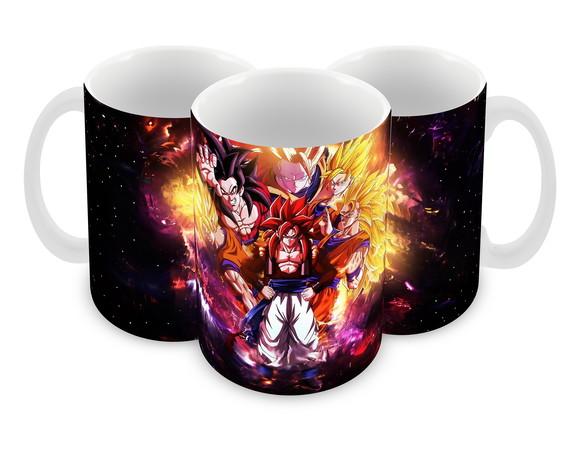Caneca Polímero Dragon Ball Goku Transformações