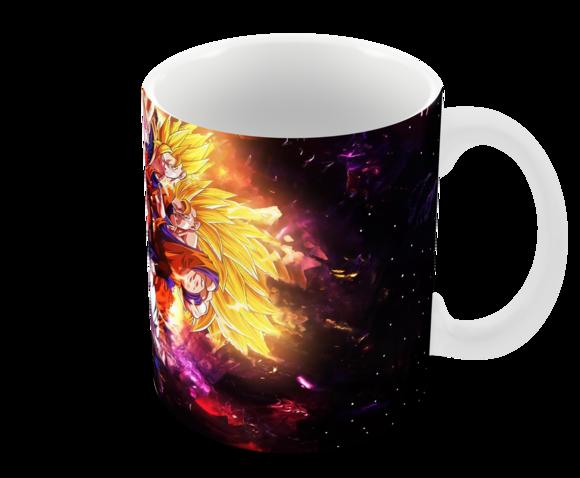 Caneca Polímero Dragon Ball Goku Transformações