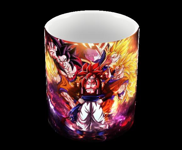 Caneca Polímero Dragon Ball Goku Transformações