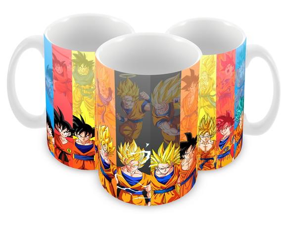 Caneca Polímero Dragon Ball Super Goku Transformações