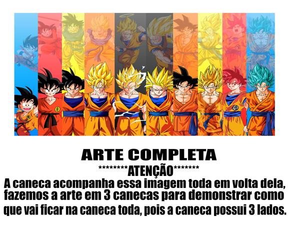 Caneca Polímero Dragon Ball Super Goku Transformações