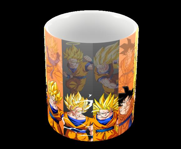 Caneca Polímero Dragon Ball Super Goku Transformações