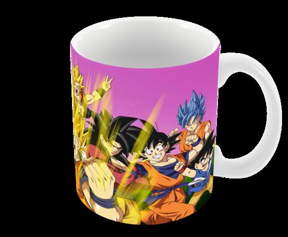 Caneca Polímero Dragon Ball Super Goku Transformações