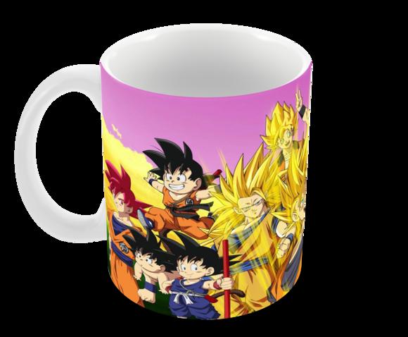 Caneca Polímero Dragon Ball Super Goku Transformações