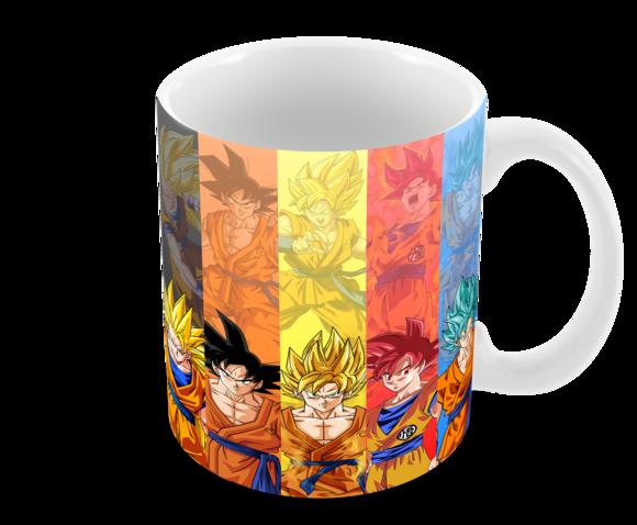 Caneca Polímero Dragon Ball Super Goku Transformações