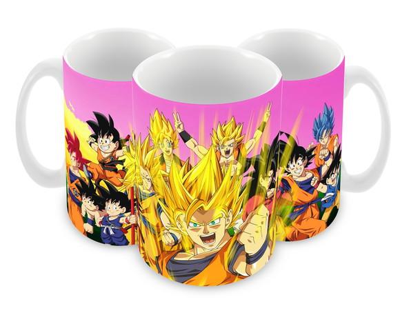 Caneca Polímero Dragon Ball Super Goku Transformações