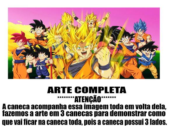 Caneca Polímero Dragon Ball Super Goku Transformações
