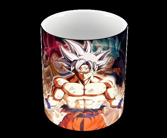 Caneca Polímero Dragon Ball Super Goku Transformações