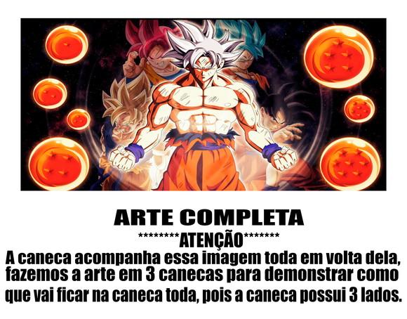 Caneca Polímero Dragon Ball Super Goku Transformações