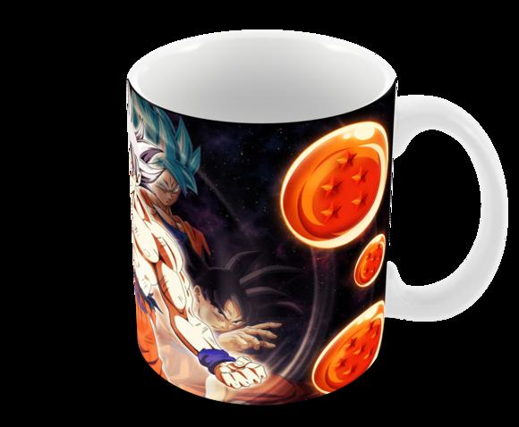 Caneca Polímero Dragon Ball Super Goku Transformações