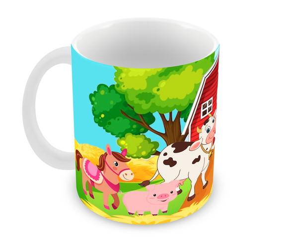 Caneca Polímero Fazendinha Nome e Idade Personalizada
