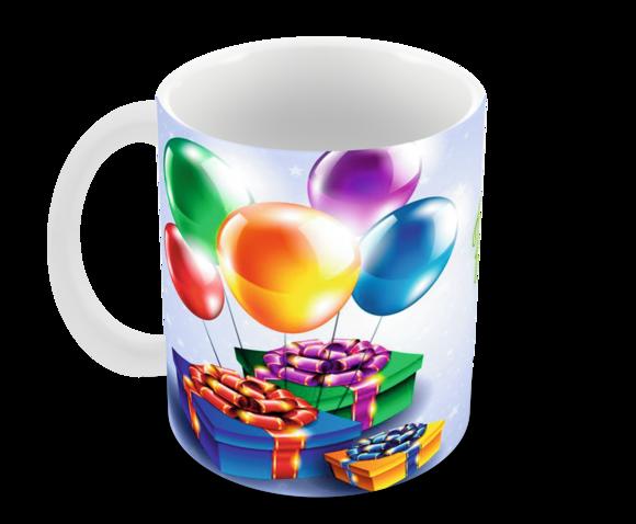 Caneca Polímero Feliz Aniversário Personalizada