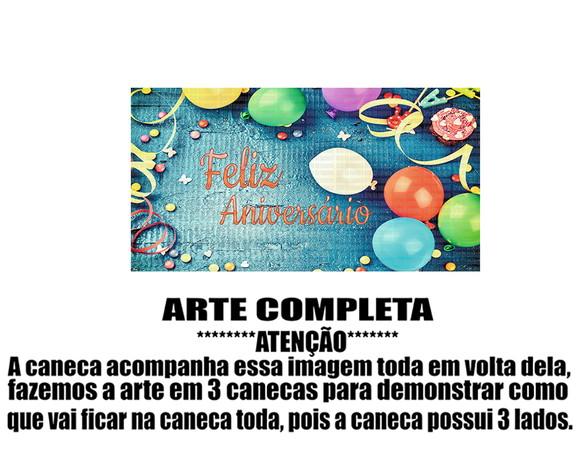 Caneca Polímero Feliz Aniversário Personalizada