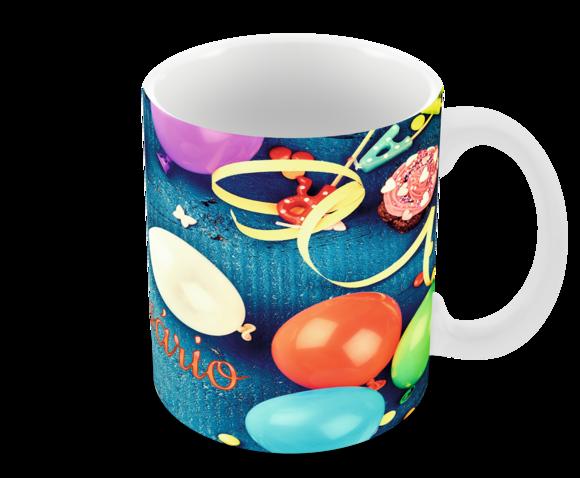 Caneca Polímero Feliz Aniversário Personalizada