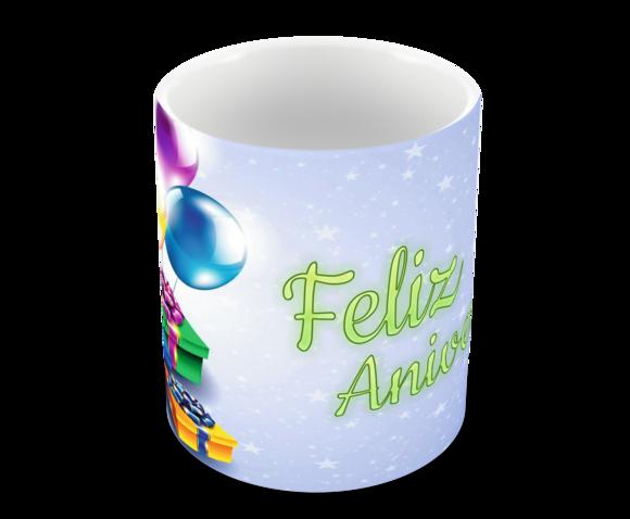 Caneca Polímero Feliz Aniversário Personalizada