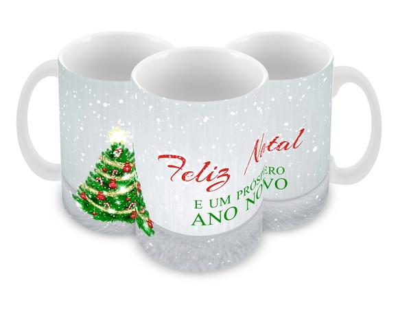Caneca Polímero Feliz Natal Personalizada