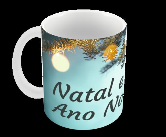 Caneca Polímero Feliz Natal Personalizada
