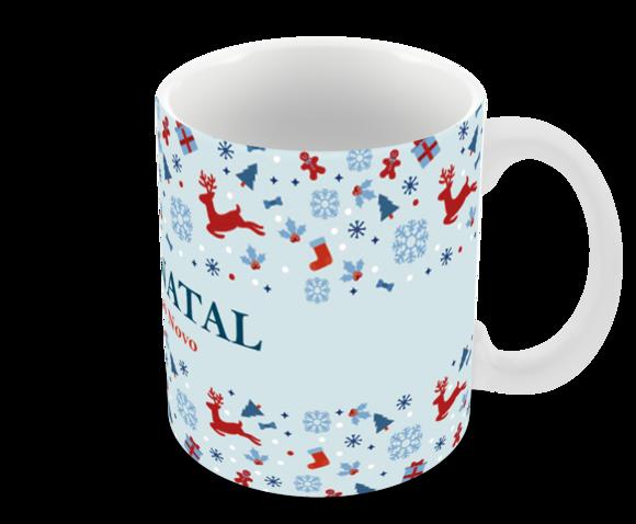 Caneca Polímero Feliz Natal Personalizada