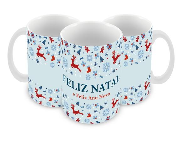 Caneca Polímero Feliz Natal Personalizada