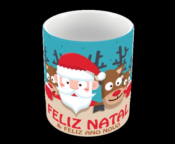 Caneca Polímero Feliz Natal Personalizada