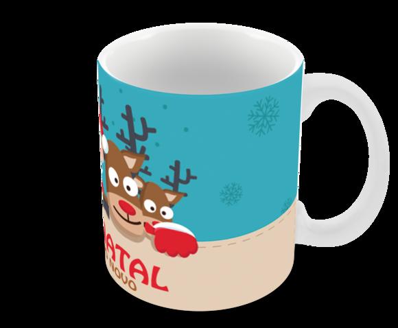 Caneca Polímero Feliz Natal Personalizada