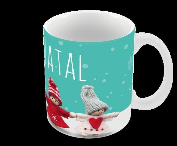 Caneca Polímero Feliz Natal Personalizada