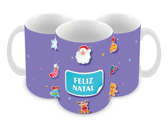 Caneca Polímero Feliz Natal Personalizada