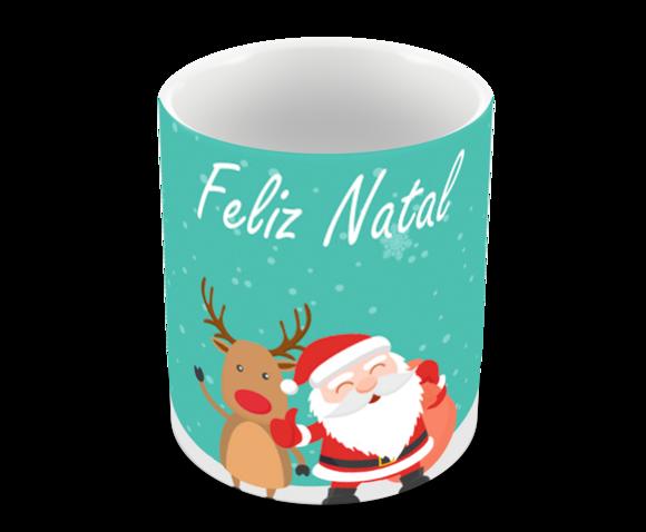 Caneca Polímero Feliz Natal Personalizada