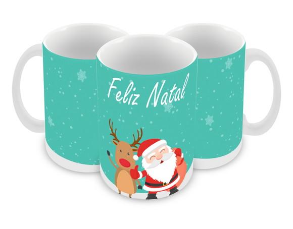 Caneca Polímero Feliz Natal Personalizada