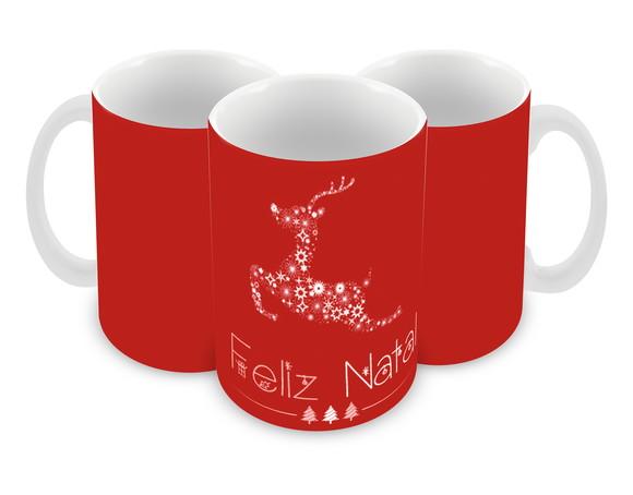 Caneca Polímero Feliz Natal Personalizada