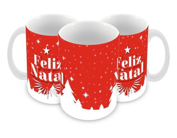 Caneca Polímero Feliz Natal Personalizada